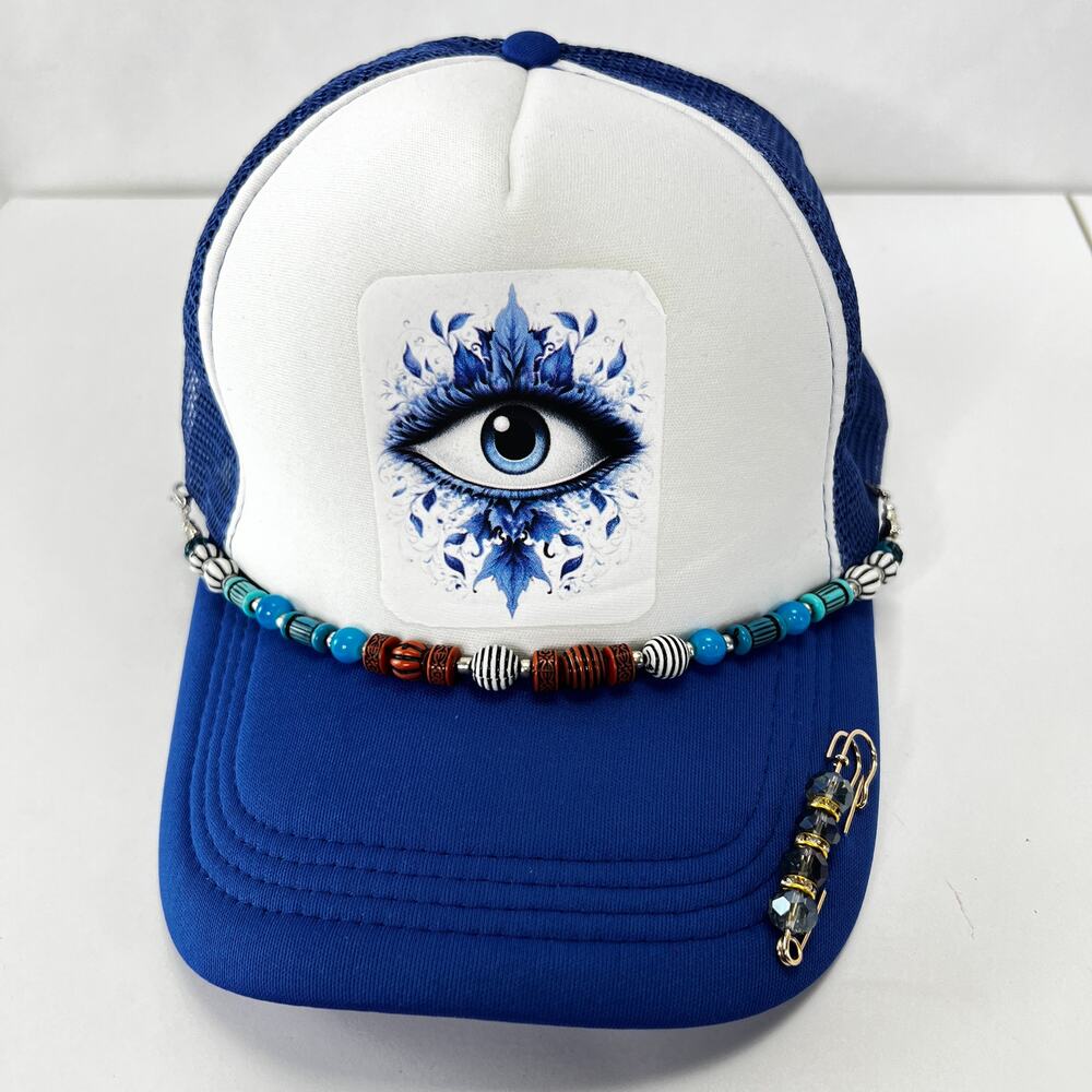 Evil Eye Trucker Hat with Jewels NWT